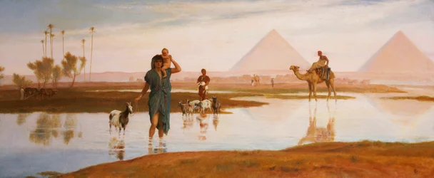 Översvämning av Nilen, med pyramiderna