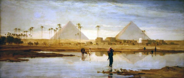 Forden till byn nära pyramiderna