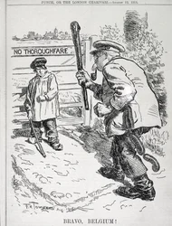 Bravo Belgien! från tidningen Punch, Vol CXLVII s.143, pub. 12 augusti 1914