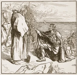Egfrid vädjar till St. Cuthbert, illustration från 