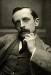 Porträtt av J.M.Barrie, 1892 (sepiafoto)