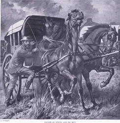 Escape of Steyn and De Wit, illustration från After Pretoria: The Guerilla War, 1902