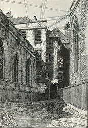 Södra sidan av hallen på Cliffords Inn i City of London, c1903, 1934.