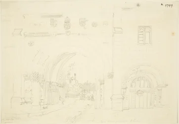Abbey Gatehouse of Bristol Cathedral, Looking South (penna på papper)