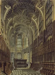 Henrik den sjunde kapellet, tavla 8 från "Westminster Abbey", graverad av J. Bluck (fl.1791-1831), utgiven av Rudolph Ackermann (1764-1834) 1811 (akvatint).