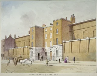 Utsikt över Whitecross Street Prison för gäldenärer, London, c1840