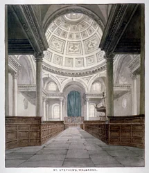 Church of St Stephen Walbrook, City of London, c1840.