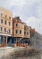 Utsikt över Oliver Cromwells hus, Clements Lane, Westminster, London, c1840