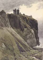 Old Castle, Dunottar (akvarell)