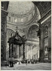 Peterskyrkan, Rom, Italien, interiör, 1878.