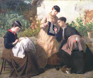 En spetsfabrik från Honiton, ca 1869