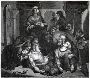 Begravningen av Harold i Waltham Abbey, 1847