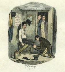 The Flaying of Hamlet, Great Expectations, c.1885 (handfärgad etsning)