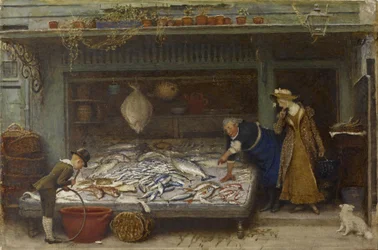 A Fishmongers Shop, 1873 (wc på papper)