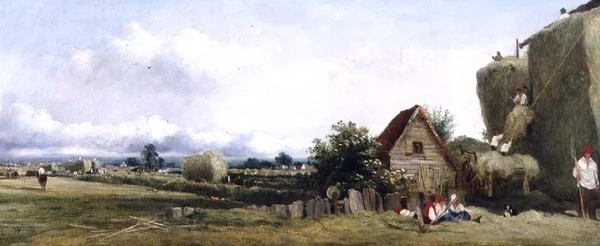 Höslagning (olja på duk)