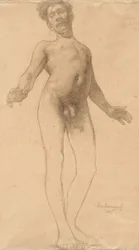 Stående manlig nakenstudie, 1885