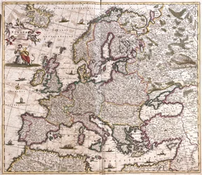 Karta över Europa (etsning