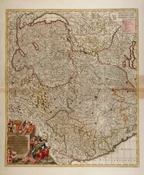 Karta över franska, schweiziska och italienska alpina och transalpina regioner och västra Ligurien, karta av Frederik de Wit från Atlas Sive Descriptio Terrarum Orbis