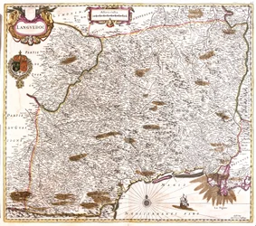 Karta över Languedoc (Frankrike) (etsning