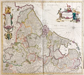 Karta över Nedre Tyskland (Tyskland) (etsning