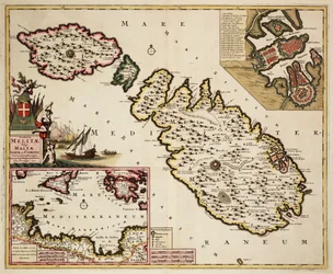 Karta över Malta, Gozo och Comino