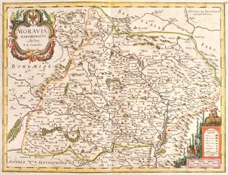Karta över Mähren (Tjeckien)