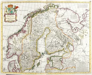 Karta över Sverige och Norge (etsning