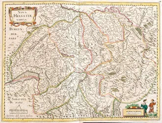 Karta över Schweiz (etsning