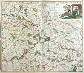 Karta över greven av Namur (Belgien) (etsning