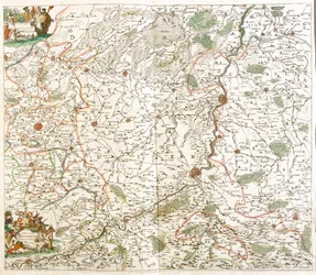 Karta över Liège stift (Belgien) (etsning