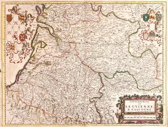 Karta över regeringen i Guyenne och Gascogne (Frankrike) (etsning