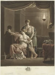 Philea tecknar porträttet av sin älskade Ariston med hjälp av skuggan av hans profil på en vägg