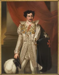 Oscar I, roi de Suede et Norvege - Porträtt av Oscar I (1799-1859), kung av Sverige och Norge, av Westin, Fredric (1782-1862). Olja på duk. Mått: 149x114 cm. Nationalmuseum Stockholm
