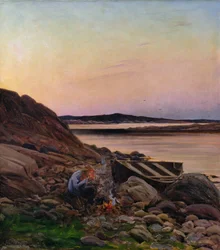 Kvällsatmosfär (olja på duk)