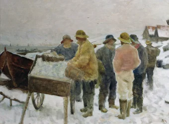 Fiskare runt sillvagnen