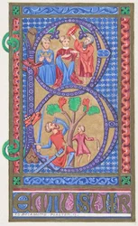 Upplyst initial B, 1830-62.