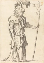 Figur klädd som Hercules