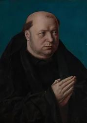 Porträtt av en munk i bön.