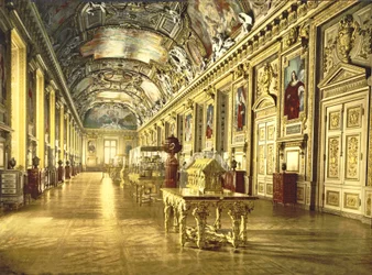Ett galleri i Louvren, Paris, 1890-1900