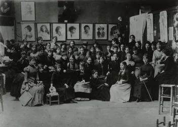 Academie Julian, Paris, grupp av konststudenter