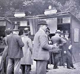 Betting inför hästkapplöpningen (1800-talet).