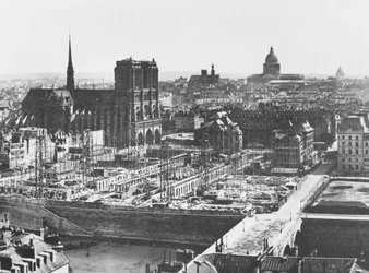 Byggnaden av Hotel-Dieu, Paris, 1867