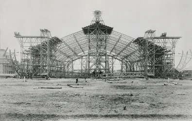 Konstruktion av Galerie des Machines för Exposition Universelle 1889