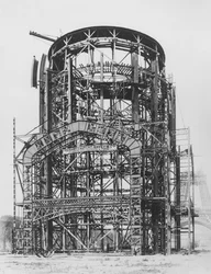 Konstruktion av Grand Dome Central för Exposition Universelle, Paris, 1888