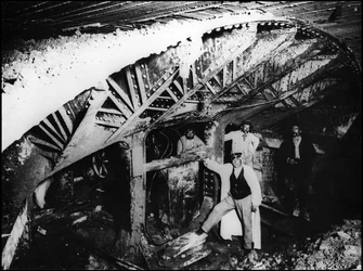 Byggandet av Paris tunnelbana - Tunnelbanan, linje 1 - fotografering
