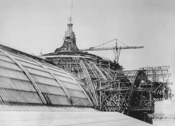 Konstruktion av kupolen på Grand Palais, för Exposition Universelle 1900