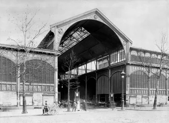 Ingång till en paviljong på Les Halles Central Market, Paris, ca 1900