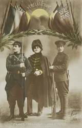 Första världskriget, allians Frankrike - Belgien - England, 1900-talet (foto)