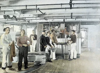 Franska flottan, sent 1800-tal: Officerarnas kök - Bibl. des Arts deco.