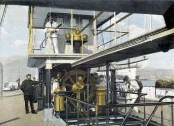 Franska flottan, sent 1800-tal: navigeringsfältsövning - Bibl. des Arts Deco.